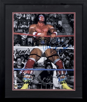 The Ultimate Warrior Autographed and Inscribed "Feel the Power" 22x26 Framed Photo (Warrior Holo)